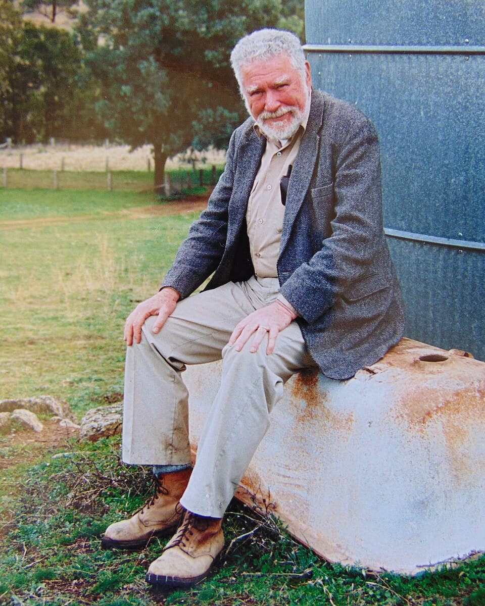 Paleontologist Arthur James Boucot during fieldwork in New South Wales, 2001